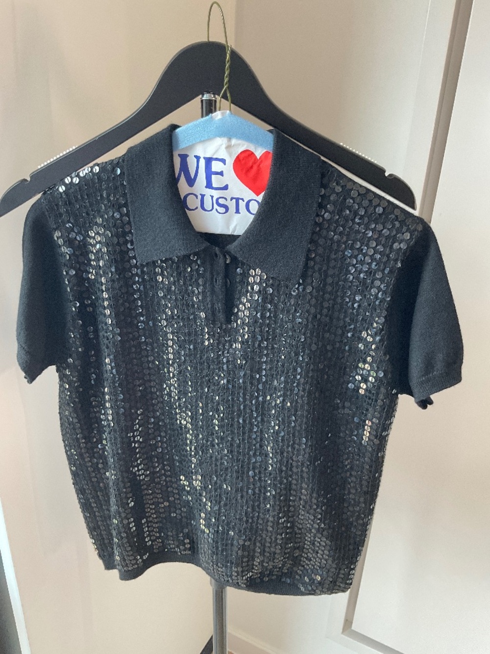 A Line Anne Klein Black wool sweater with sequin Medium